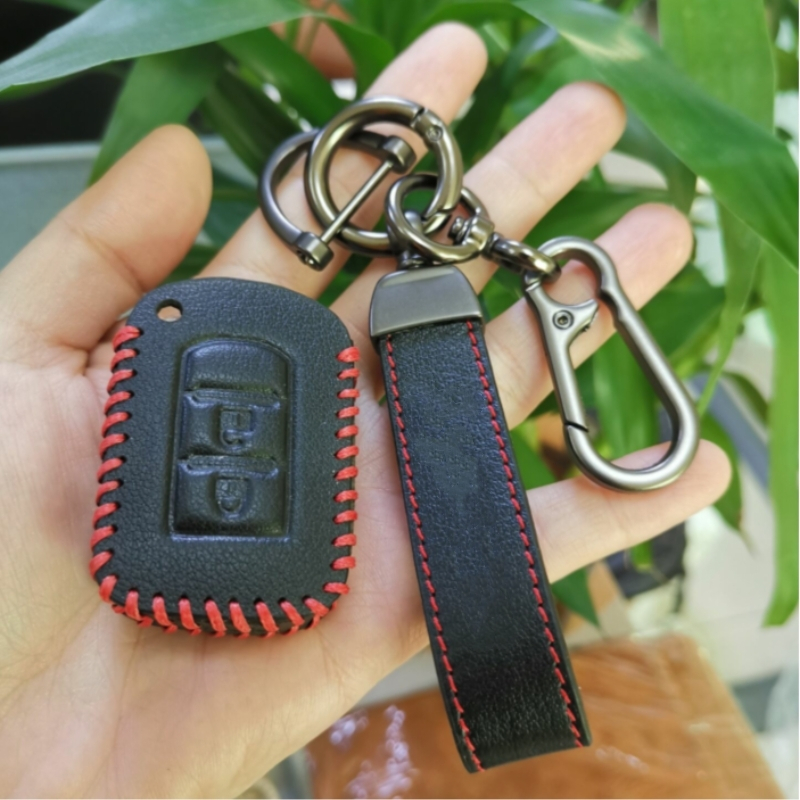 Leather Car Key Case Keychain For Mitsubishi Montero Mirage g4 glx ...