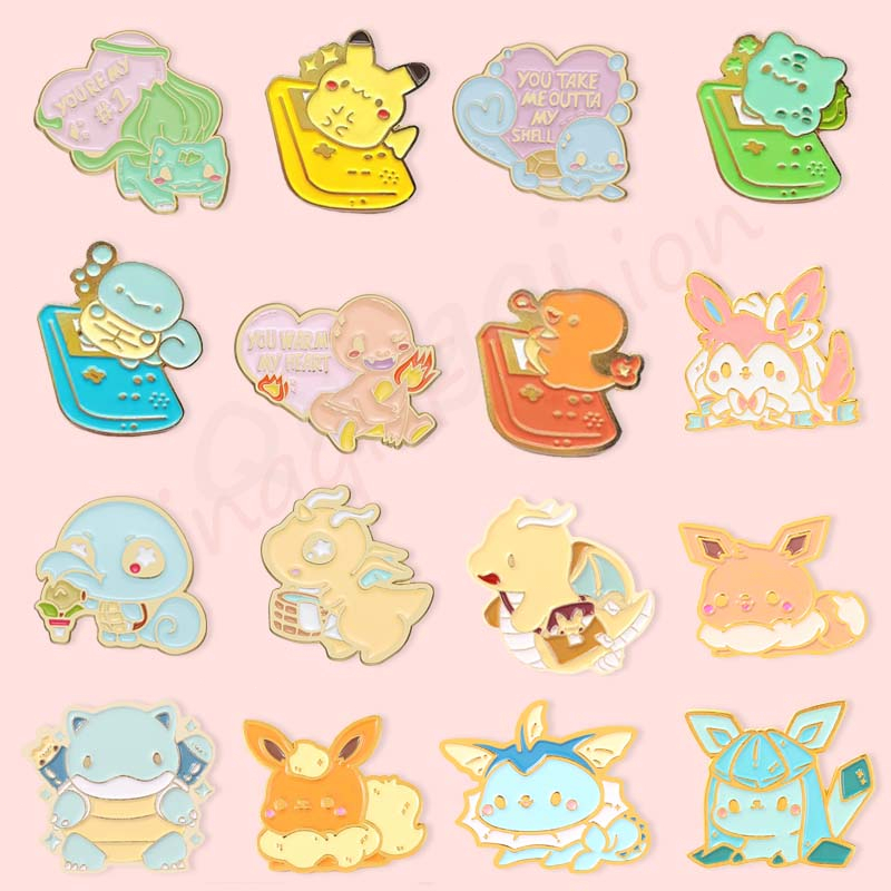 Cartoon Cute Elf Enamel Pin Brooches Kawaii Tortoise Dragon Brooch ...