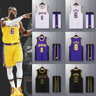 Breathable Comfortable NBA Basketball Jersey Men's Los Angeles Lakers  LeBron James #23 Blue Swingman - Classic Edition Yellow