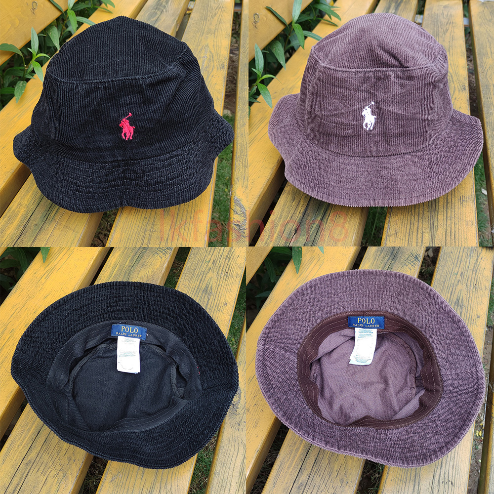 Classic PL Bucket Hat Corduroy Actual pictures Black/red Coffee 100% ...