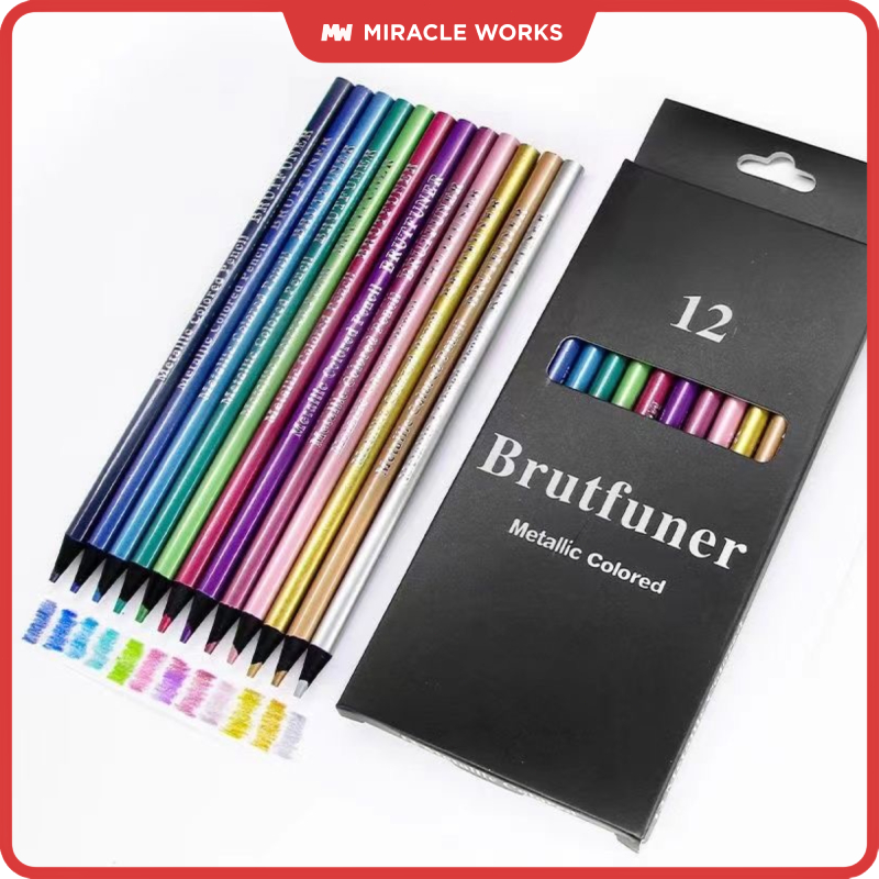Brutfuner 12/50 Metallic Color Pencil Set Oily Colored Pencils Shopee