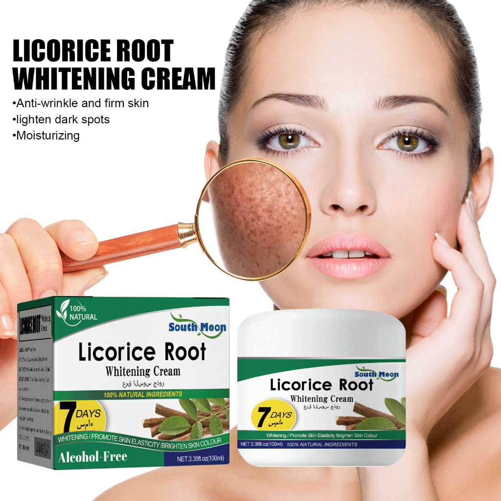 Licorice Root Whitening Face Cream Lighten Dark Spot Anti Wrinkle
