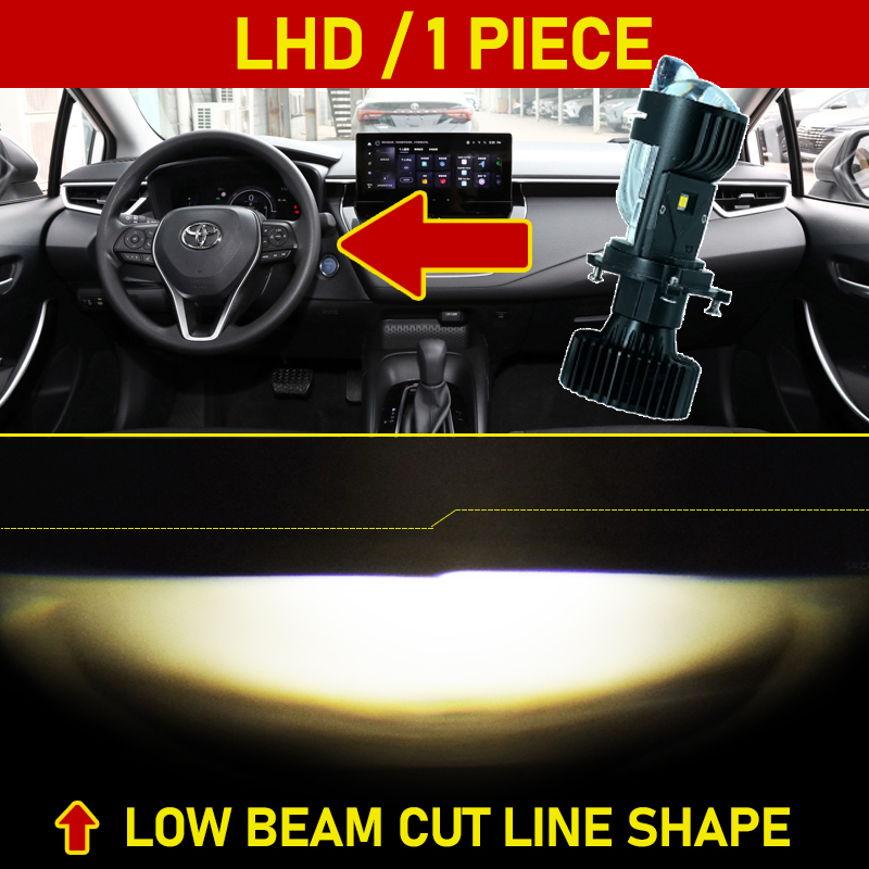 TUFFOO 2 Pcs 4300K Warm White 130W 28000LM Car Mini H4 HS1 LED