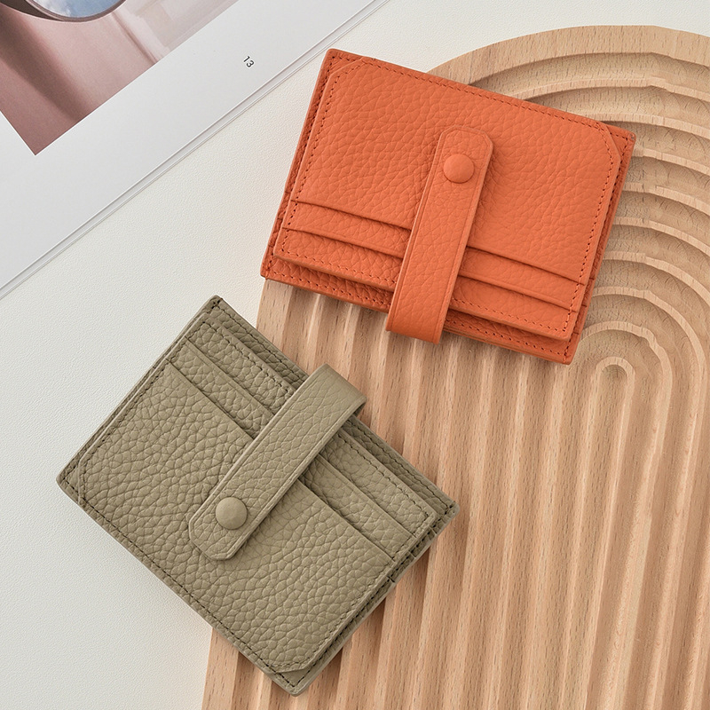 Women's leather credit card holder ultrathin card bag mini slim atm id