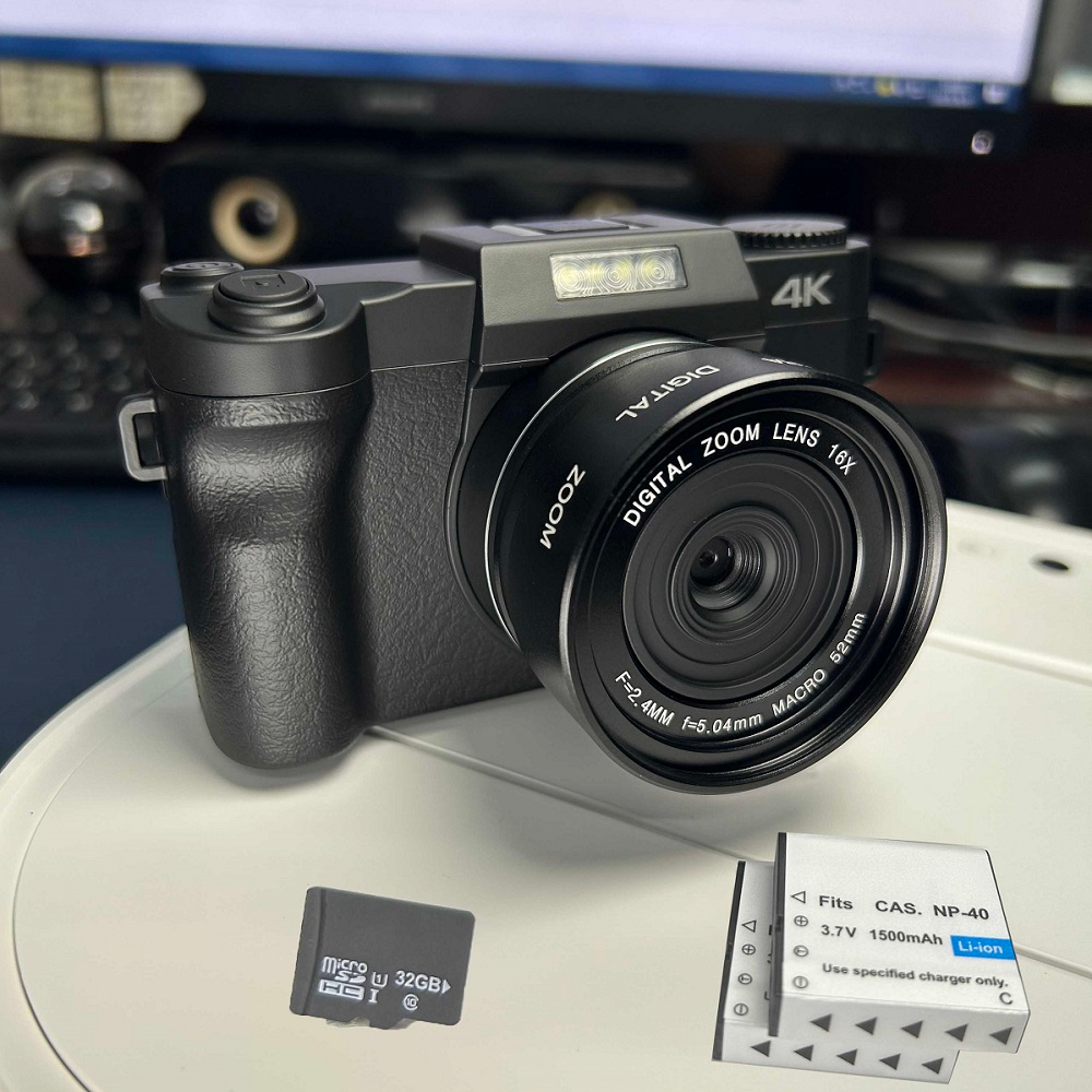 Digital Camera, Vlogging Camera, 4K 56MP Point and Shoot Cameras for