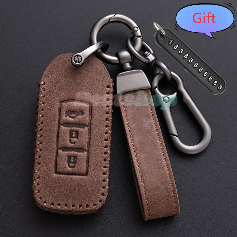 Leather Car Key Case Cover For Mitsubishi expander X PANDER ULTIMATE ...