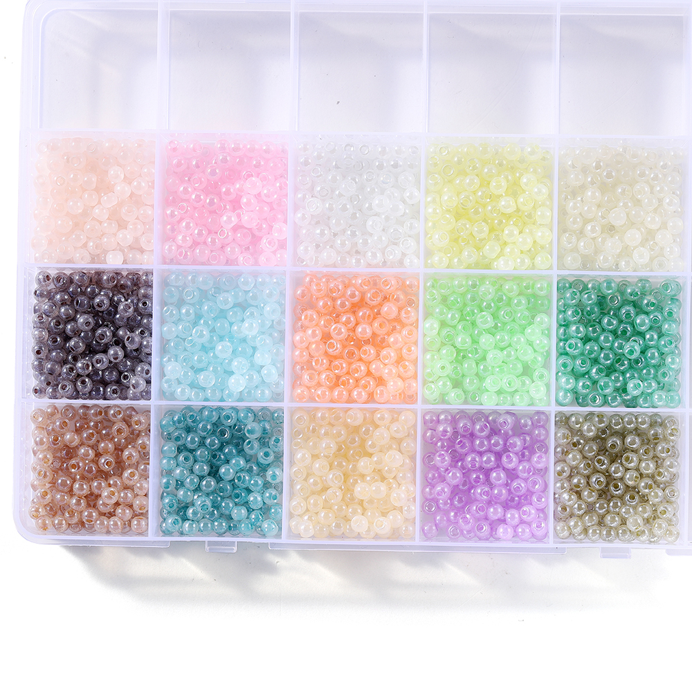 St. Kunkka 4mm 300Pcs/Bag Cream Glass Beads Seed Round Bead Charm ...