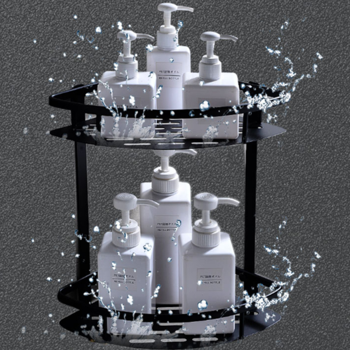 Bathroom Wall Corner Rack Shampoo Rack Triangle Shelf Metal Basket Rack ...