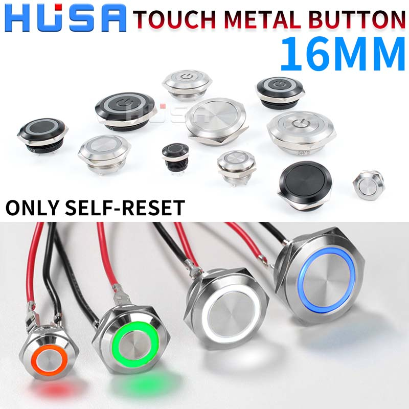 16mm 1NO Short Stroke Mini Waterproof Metal Push Button Switch Power ...