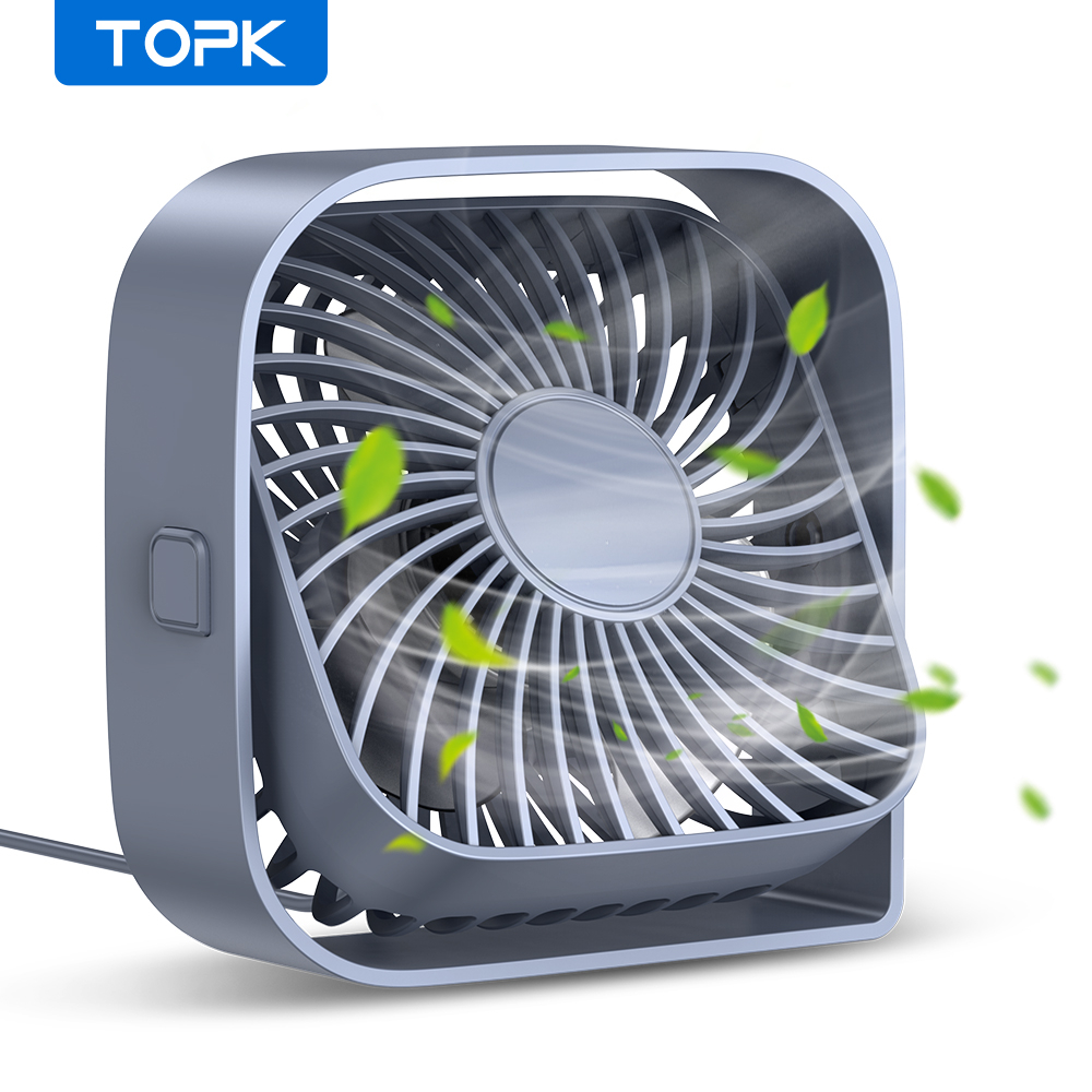 TOPK 2 Pack 5000mAh Portable Desk Fan Rechargeable, Ultra-thin - View #13