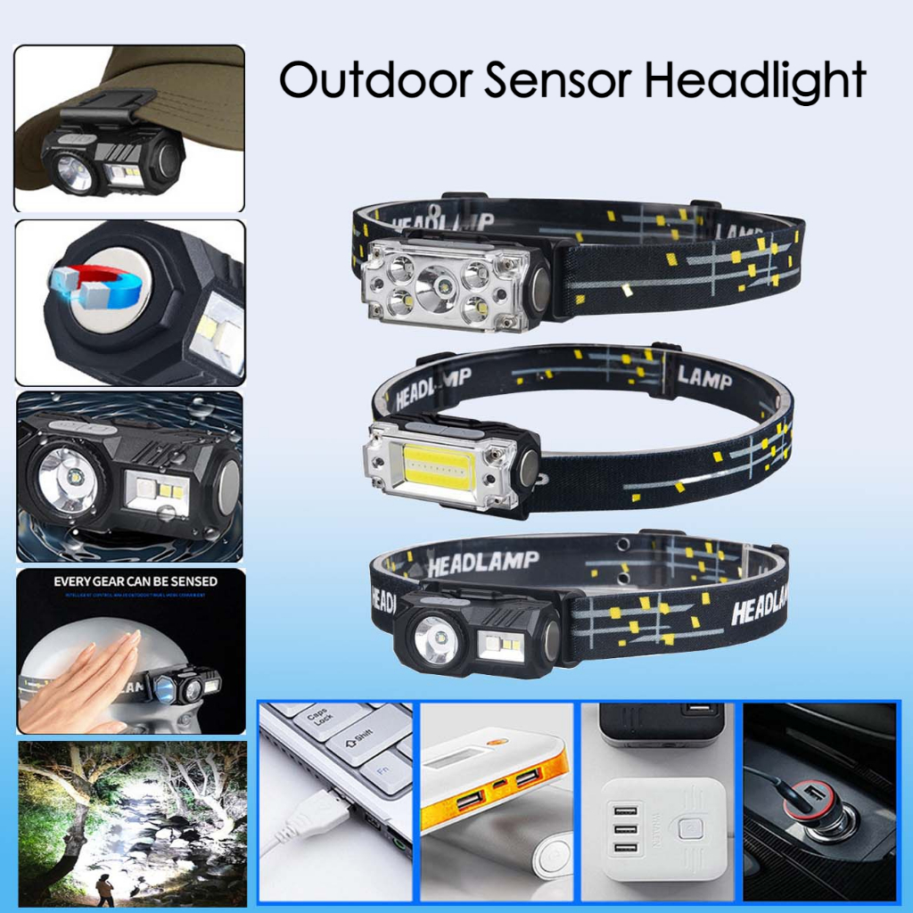 (Local Delivery) New Sensor Headlight Night Fishing Running Portable ...