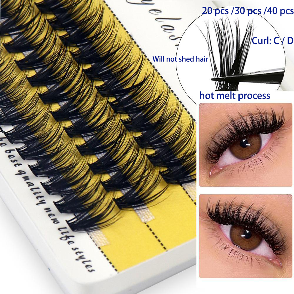 eyelash extensions 30D/40D C/D Curl 60 clusters/box self-grafting ...