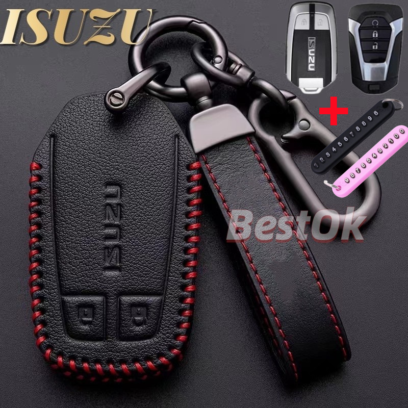 ISUZU leather Car Key Case Key Cover Key Shell For ISUZU D-MAX MUX ...