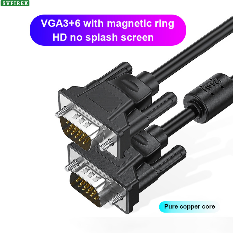 VGA3+6 Computer Monitor Cable 15Pin Male to Male 1080P HD 60Hz VGA