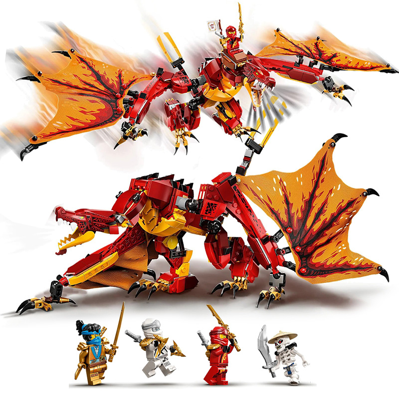 563 Piece Bricks Fire Dragon Attack Set Compatible Lego Ninjago ...