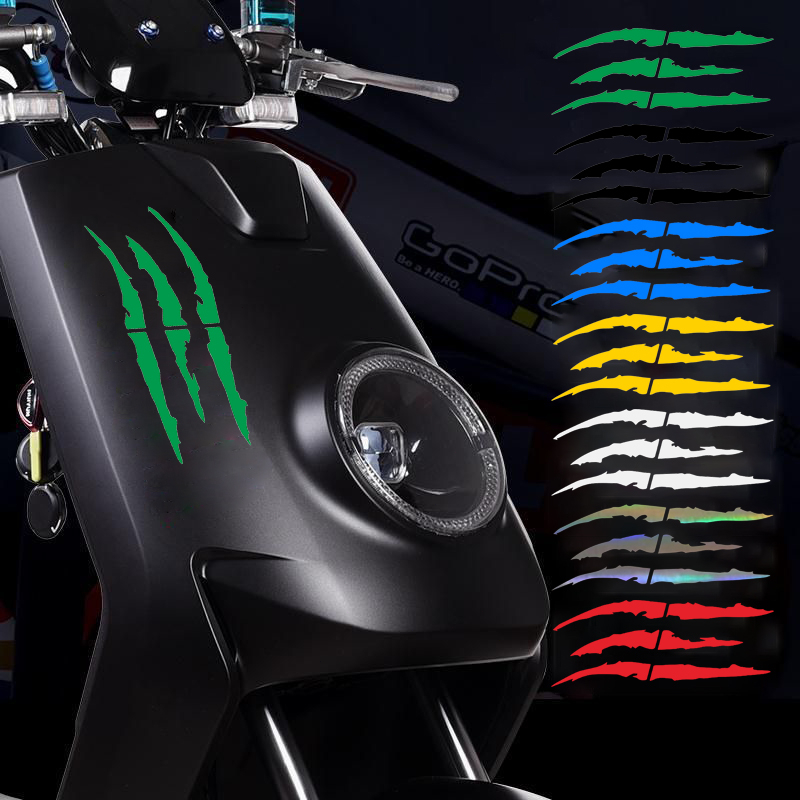 Motorcycle Car Sticker Monster Claw Scratched Stripe Sticker Universal ...