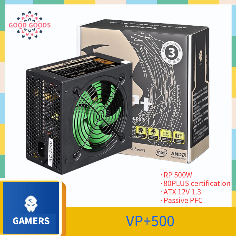 Gamers Rated 500W Tantalum VP+500 Computer Power Supply 8PIN Graphics