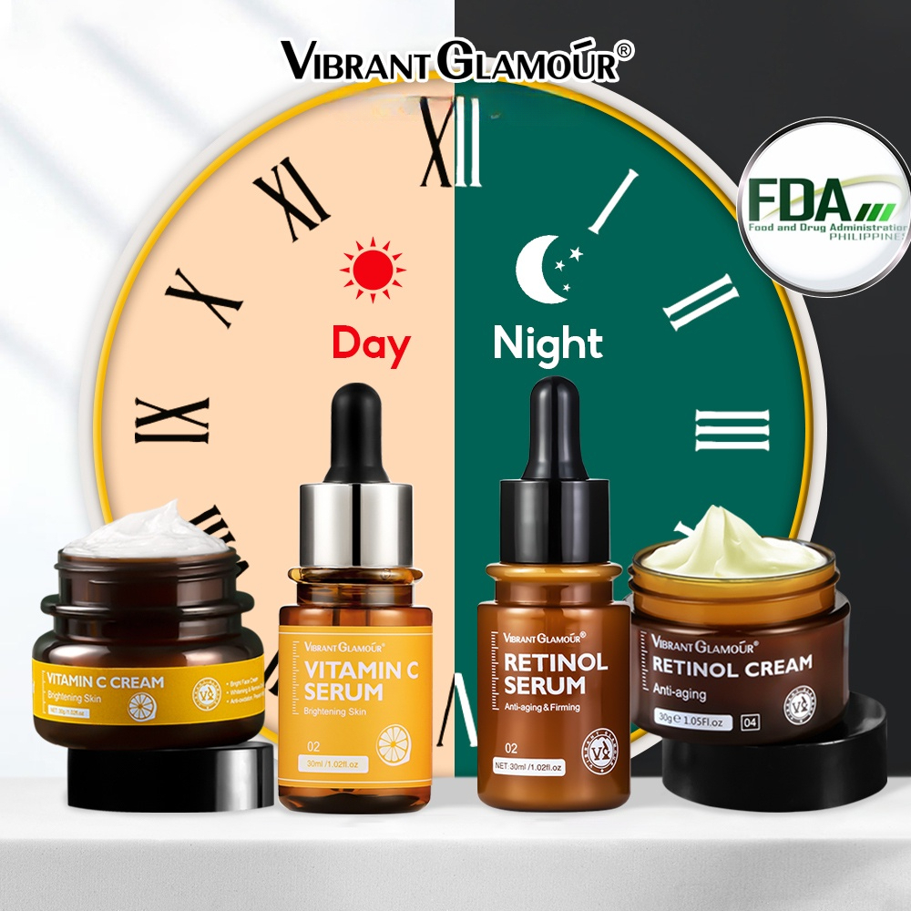 VIBRANT GLAMOUR Natural Retinol Sets Face Cream+Facial Serum+VC Face