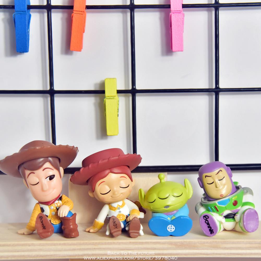 4pcs/lot Disney Toy Story 4 Woody Jessie Alien Buzz Lightyear Sleep ...