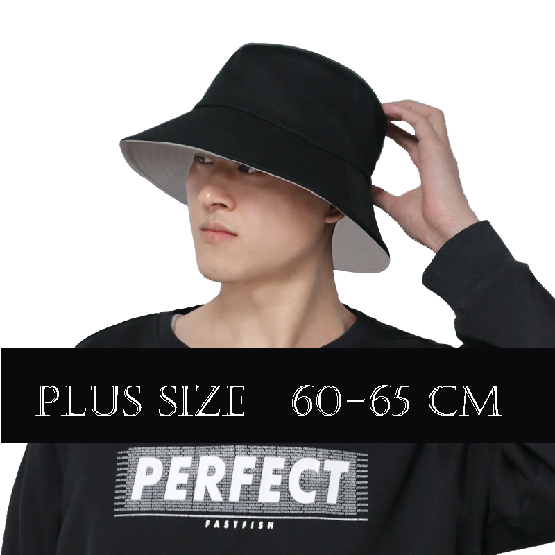 Big Head Bucket Hats 62CM for Men Women Bob Summer Fisherman Hat with String Large Panama