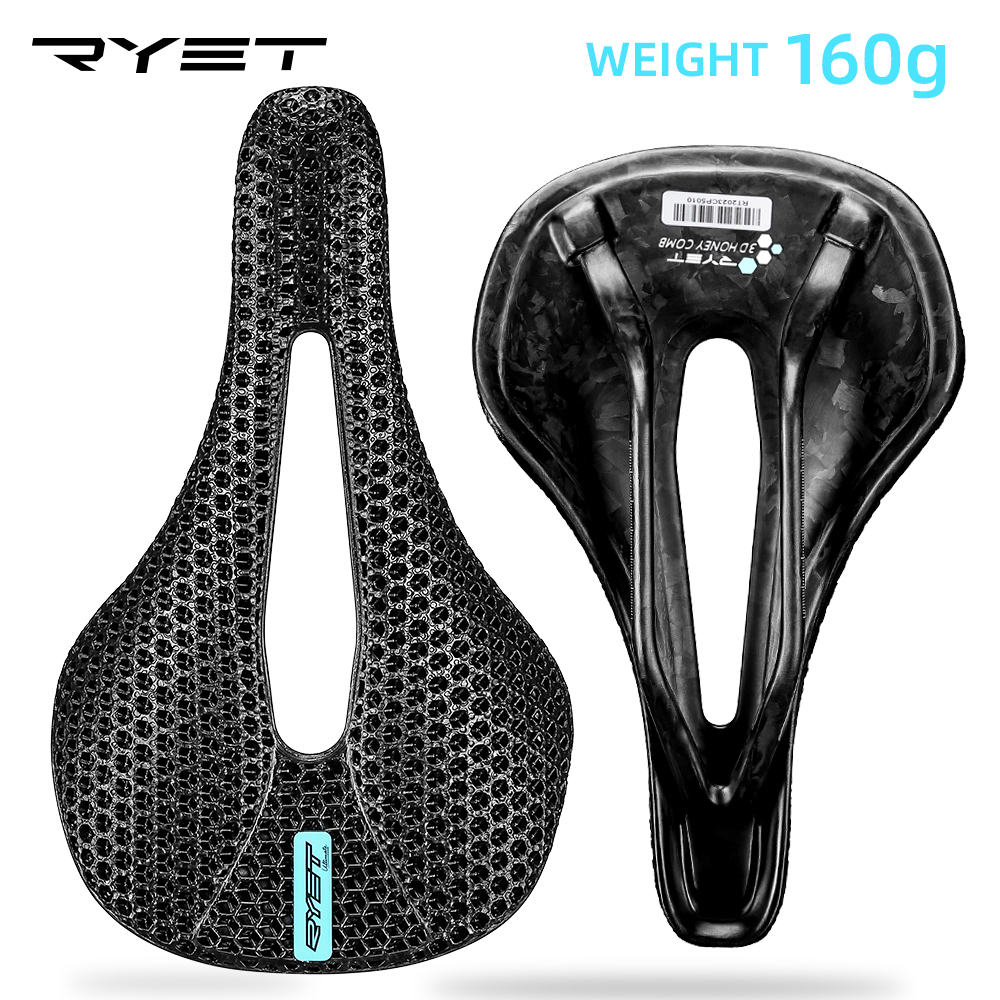 RYET 3D Printed Bike Carbon Saddle 140mm 143mm Super Light Road MTB