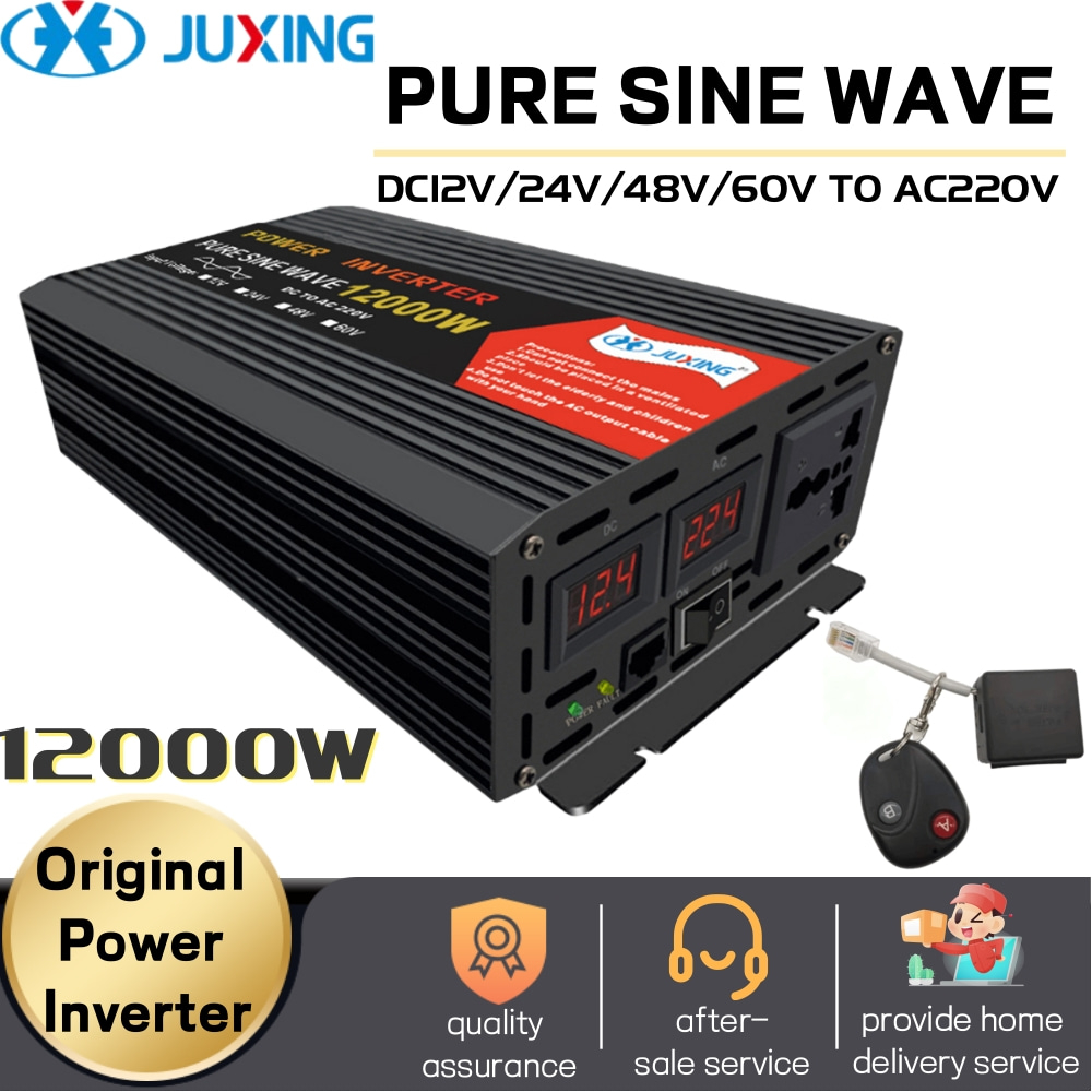 JUXING 12000W Pure Sine Wave Power Inverter Converter DC12V/ 24V/48V ...