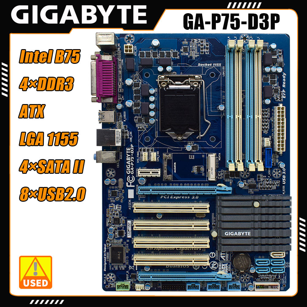Gigabyte GA-P75-D3P Motherboard 4×DDR3 32GB ATX Motherboard Intel B75 ...
