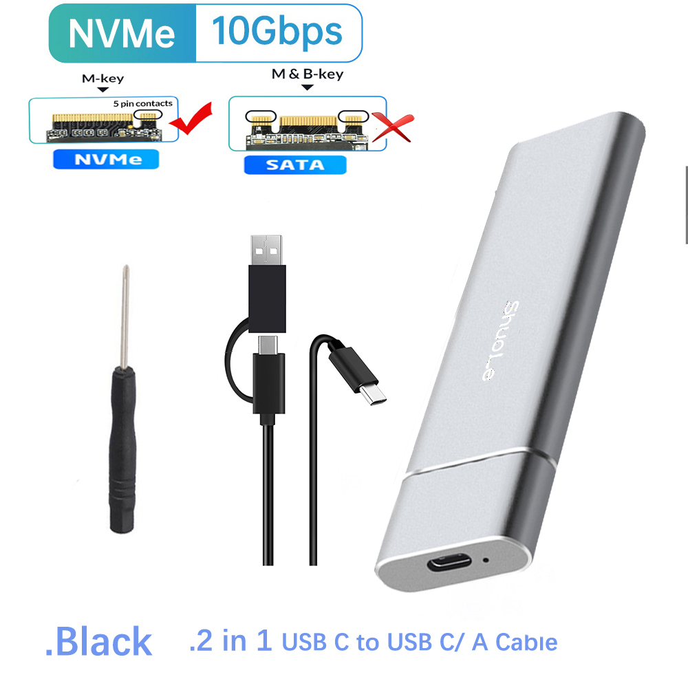 ShuoLe SSD Case NVME M.2 PCIe to USB 3.1 Type-c 1050MB/S External ...