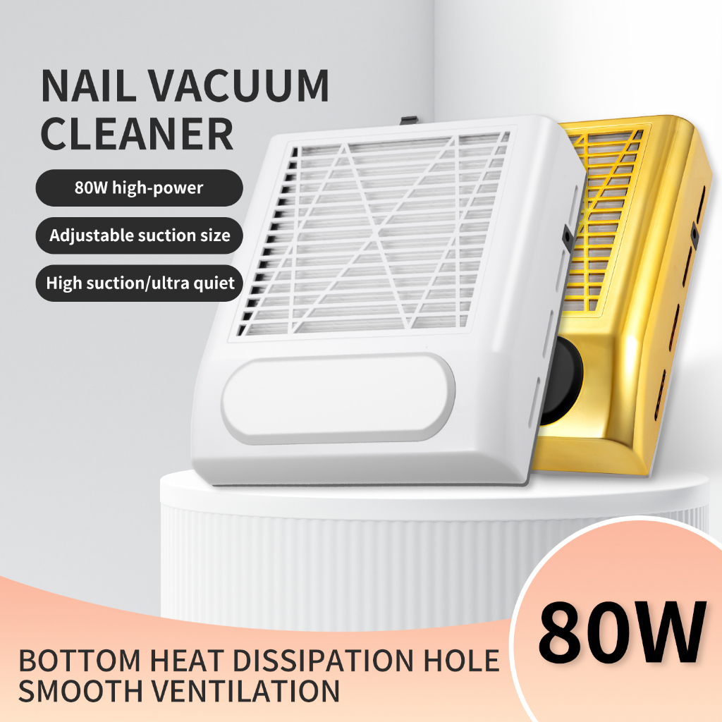 Nail Vacuum Cleaner 80W High Power Relieve Fatigue Nail Art Suction ...