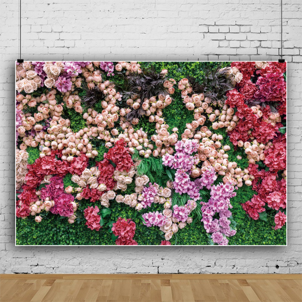 7x5ft Beautiful Rose Wall Wedding Photography Background for Wedding ...