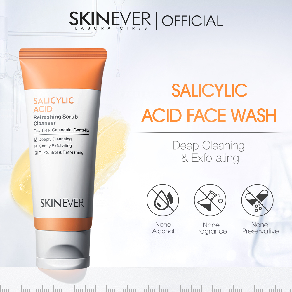 SKINEVER Salicylic Acid Refreshing Exfoliating Cleanser Oil Control Acne Treatment Cleanser Deep