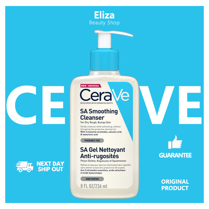 Cerave SA Smoothing Cleanser For Dry Rough Bumpy Skin Gently Cleases