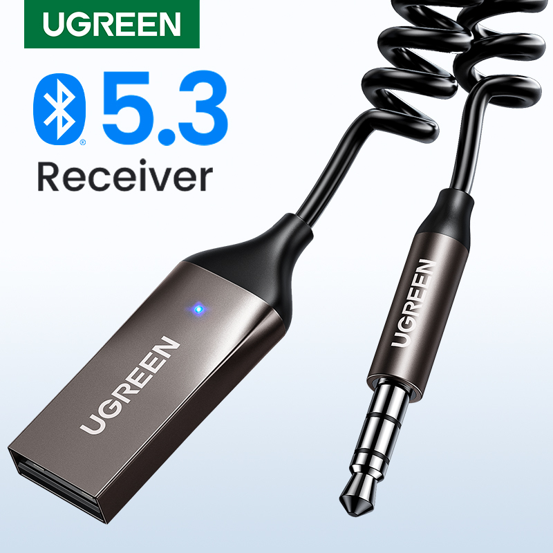 UGREEN Bluetooth Receiver Adapter Hands-Free Car Kits AUX Audio  Jack Music Wireless Receiver for Car BT Transmitter