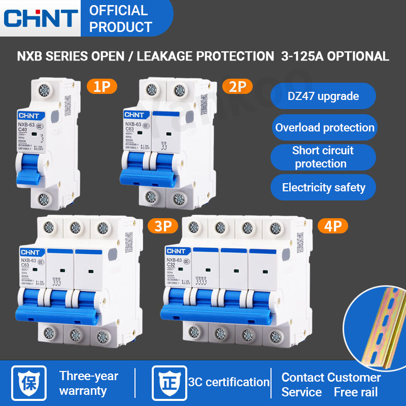 CHNT Circuit Breaker Air Switch NXB-63 2P 6A/10A/16A/20A/25A/32A/40A ...