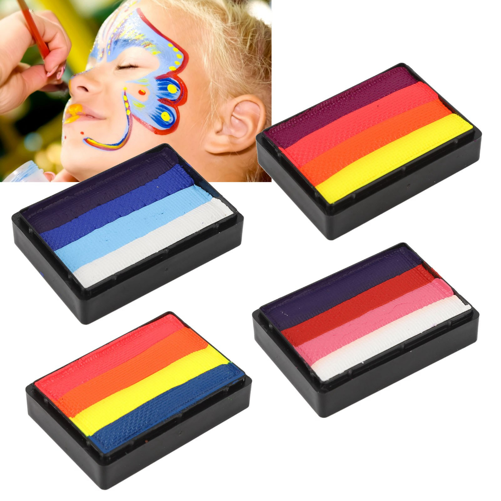 4 Color Split Cake Palette Kid Adult Water Activated Makeup Face Body ...