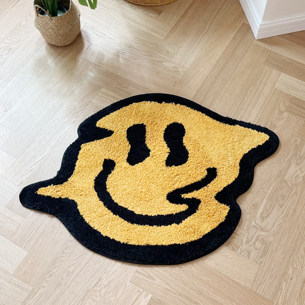 Trippy Smiling Tufting Rug 100% Handmade Bedroom Kitchen Toilet Mat ...