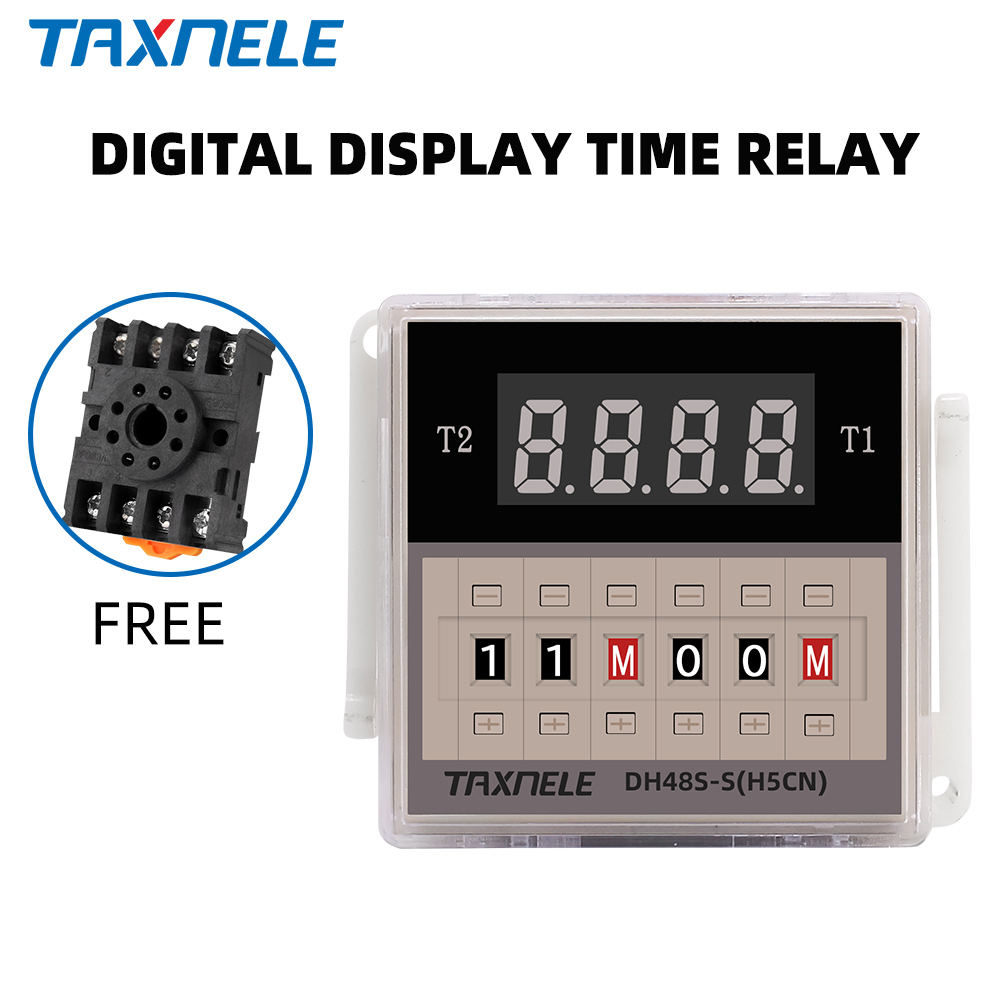 DH48S-s Repeat Cycle Timer Delay Relay with socket (AC 220V 110V 380V ...