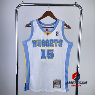 Mitchell & Ness Men's Denver Nuggets Carmelo Anthony #15 Royal Hardwood Classics Jersey, Small, Blue