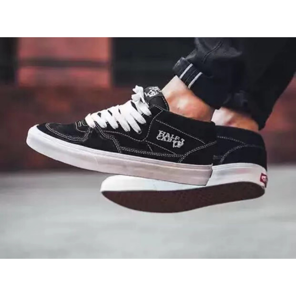vans half cab classic suede mid top skateboard shoes canvas shoes black and white same style for men and women Shopee Philippines