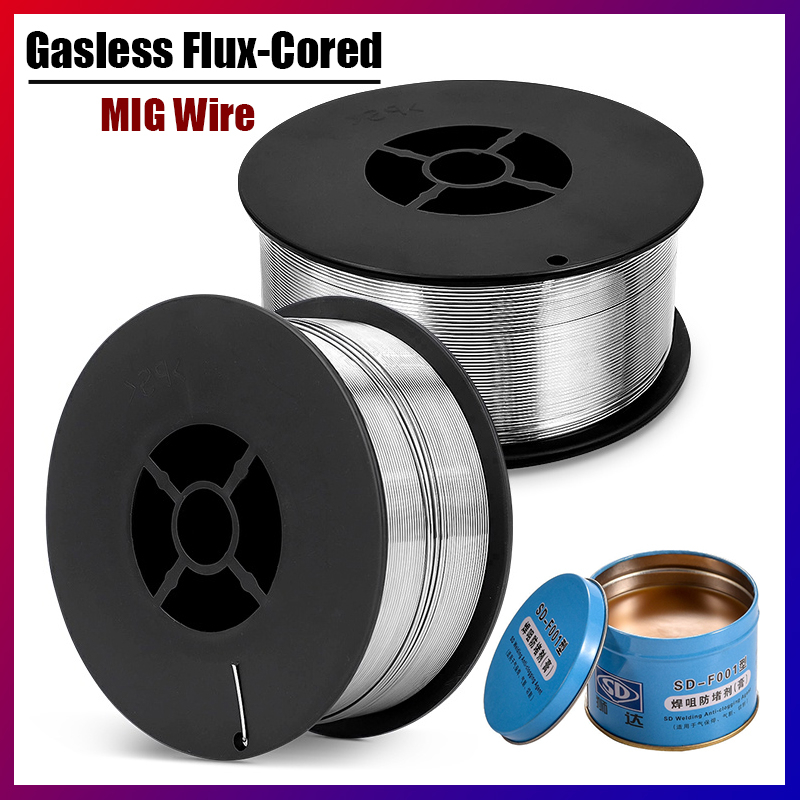 MIG Wire Gasless Flux Cored 0.8mm/1mm 1kg Mild / Carbon Steel Gasless Stainless Steel Wire
