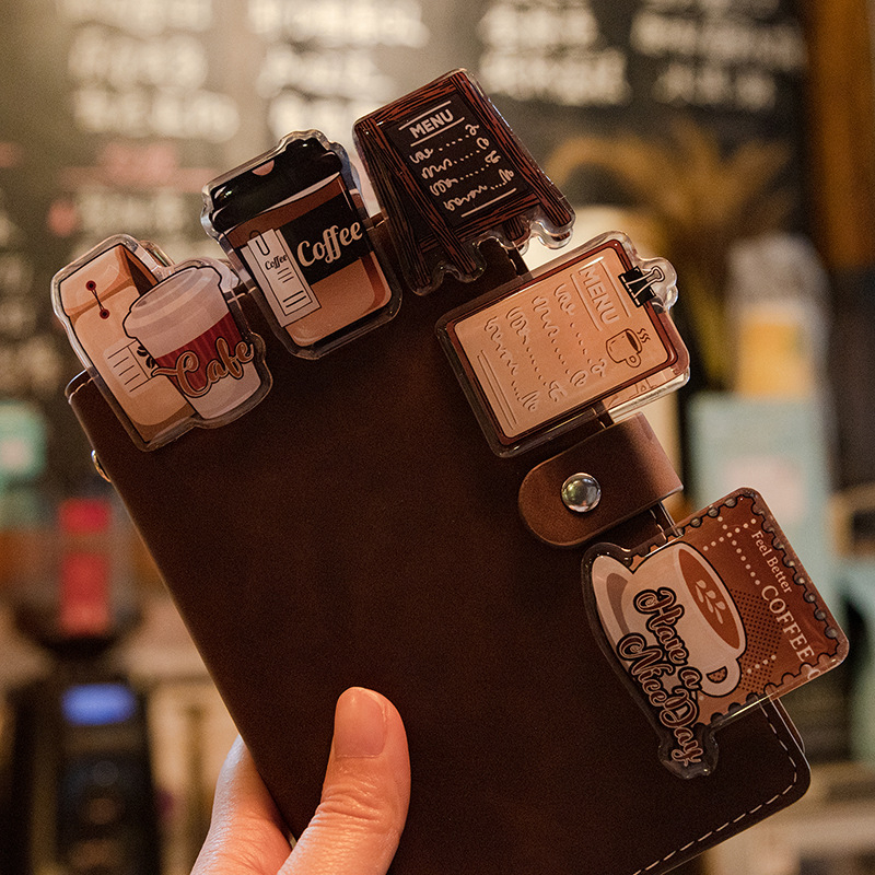RHS Online 2PCS Vintage INS Acrylic Binder Clip Coffee Old Time Series ...