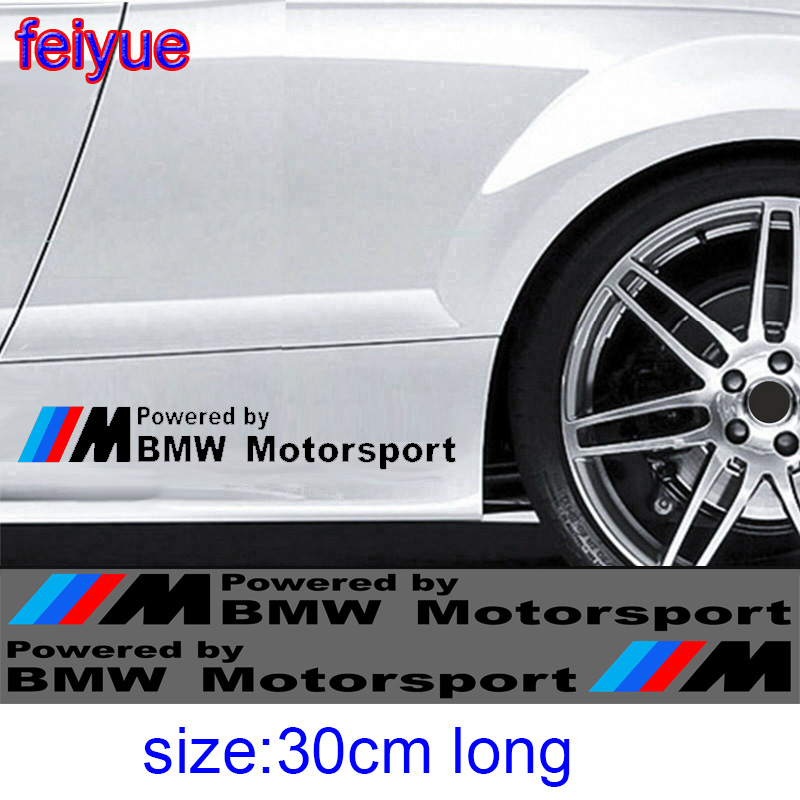 2pcs M Motor sport car body sticker for BMW E30 E34 E39 E46 E87 E90 F10 ...