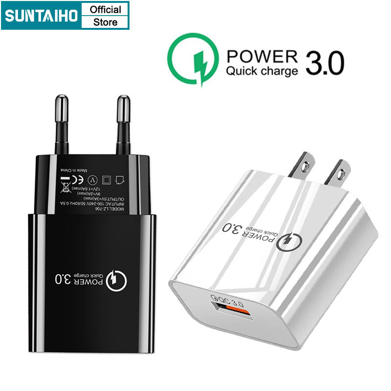 Suntaiho USB 3A Quick Charge USB Fast Charging Adapter 18W Charger Adaptor  for iPhone Android Charger