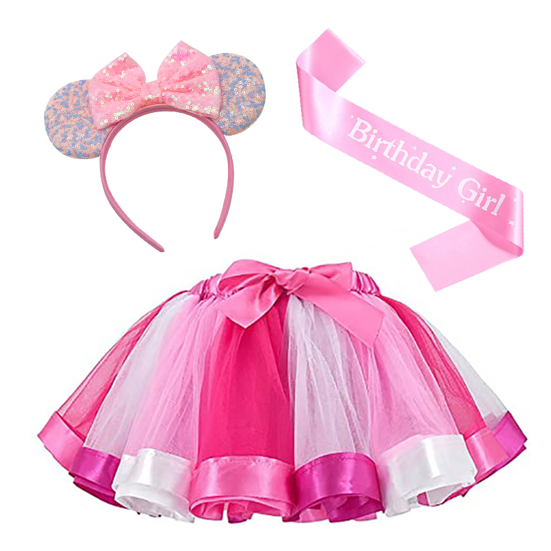 Rainbow Baby Little Girls Layered Rainbow Tutu Skirts With