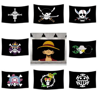 60cmx90cm High Quality One Piece Luffy Flag Jolly Roger Pirate Flag Home  Decor Polyester Banner