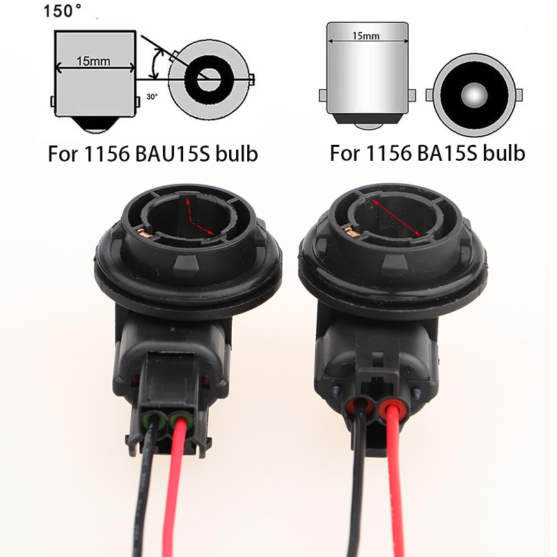 1Pcs 1156 BAU15S BA15S Bulb Socket Cable Connector For KIA Hyundai Turn