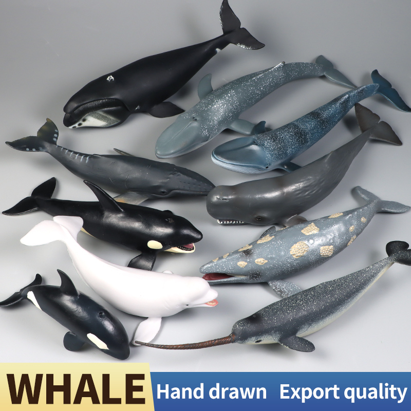 Sea Life Animals Beluga Blue Whale Model Action Figures Ocean Aquarium ...