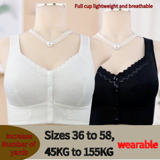 Plus Size Bras For Women Soft Cotton Cup Front Zipper Middle Aged And  Elderly Underwear Ladies No Steel Ring Vest Lace Underwear - AliExpress