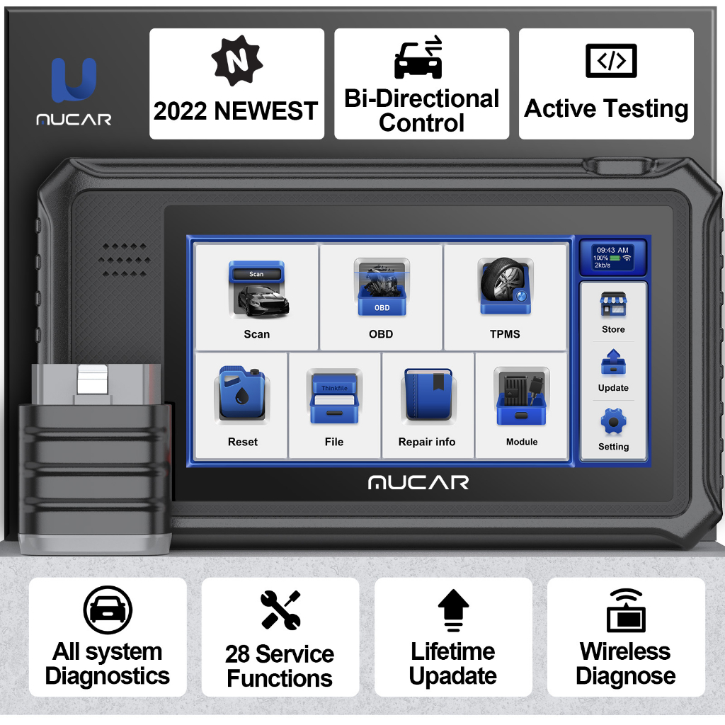 MUCAR VO6 All Cars Lifetime Free Full System 28 Resets Obd2 Diagnostic ...