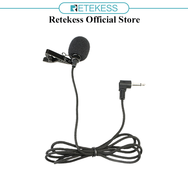 Retekess Portable Wired Microphone Clip On Lapel Jack For Tour Guide